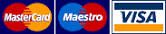 We accept Mastercard Maestro Visacard